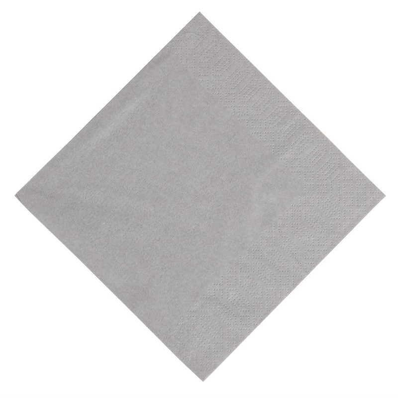 Serviettes snacking ouate gris granite compostables - 3 plis - 30x30 - Lot de 1000 - FourniResto - Fourniresto