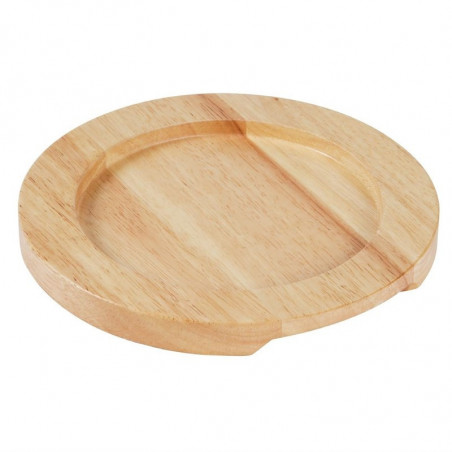 Support en bois clair pour plat rond en fonte avec oreilles - Ø210mm - Olympia - Fourniresto