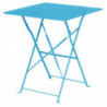 Square steel terrace table - turquoise blue - 600mm - Bolero - Fourniresto