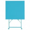 Square steel terrace table - turquoise blue - 600mm - Bolero - Fourniresto