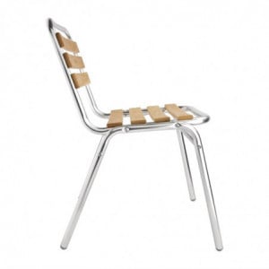 Bistrostühle aus Esche und Aluminium - 4er-Set - Bolero - Fourniresto