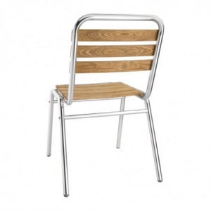 Ash and aluminum bistro chairs - Set of 4 - Bolero - Fourniresto