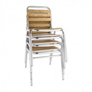 Bistrostühle aus Esche und Aluminium - 4er-Set - Bolero - Fourniresto