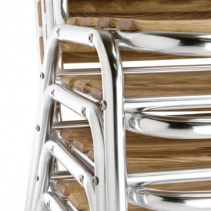 Ash and aluminum bistro chairs - Set of 4 - Bolero - Fourniresto
