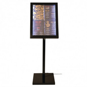 Black LED illuminated display stand - Securit - Fourniresto