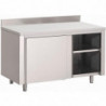 Meuble en Inox Avec Portes Coulissantes et Dosseret - L 1400 x P 700mm - Gastro M