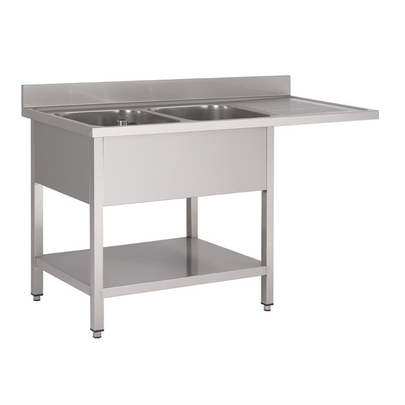 Plonge en Inox Avec Passage Lave-Vaisselle- L 1600 x P 700mm - Gastro M