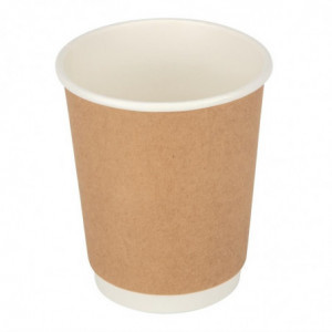 Double wall kraft cups 225ml - Pack of 25 - Fiesta - Fourniresto