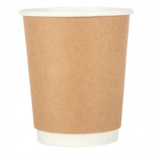 Double wall kraft cups 225ml - Pack of 25 - Fiesta - Fourniresto