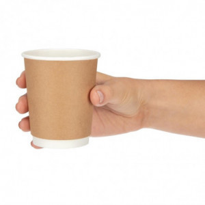 Double wall kraft cups 225ml - Pack of 25 - Fiesta - Fourniresto