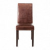 High back brown faux leather chair with a distressed finish - Set of 2 - Bolero - Fourniresto