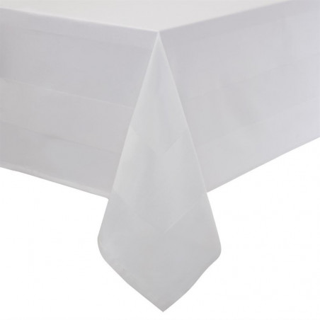 White tablecloth with satin band 1370 x 1370mm - Mitre Luxury - Fourniresto