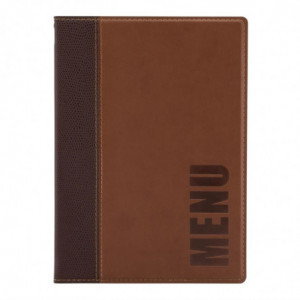 Contemporary A4 Light Brown Menu Cover - Securit - Fourniresto