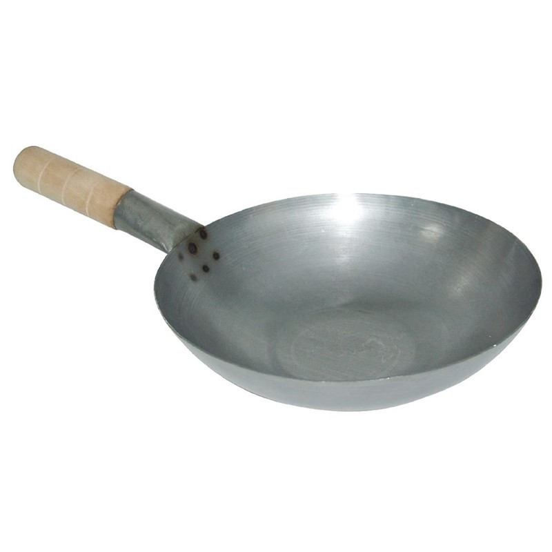 Wok en Acier Doux  - 35,6 cm - Vogue - Fourniresto