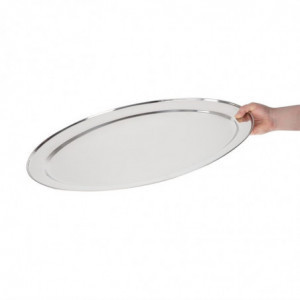 Plat de service ovale inox - 500mm - Olympia - Fourniresto