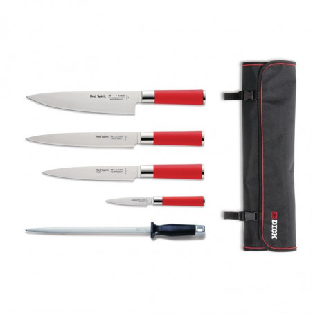 Set aus 5 Red Spirit Messern und Etui - Dick