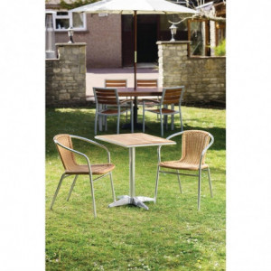 Rattan and aluminum chairs - Set of 4 - Bolero - Fourniresto