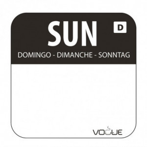 Lösliche Etiketten für Lebensmittel "Sonntag" - Schachtel mit 1000 - Vogue