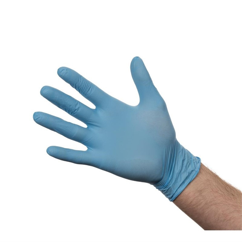 Gants en Nitrile Non Poudrés Bleus - Taille L - Lot de 100 - FourniResto