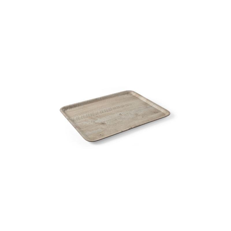 Serviertablett aus Melamin mit hellem Holzmuster - 350 x 240 mm