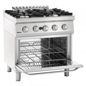 Fourneau 4 Flammen mit Gasofen GN 2/1 Serie 700