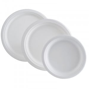 Round Plate - Vegetable Fiber - 230 x 20.6 mm - Pack of 50 - FourniResto