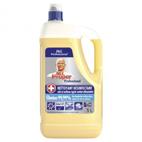 Nettoyant Désinfectant Sols et Surfaces Citron - 5 L - Mr. Propre