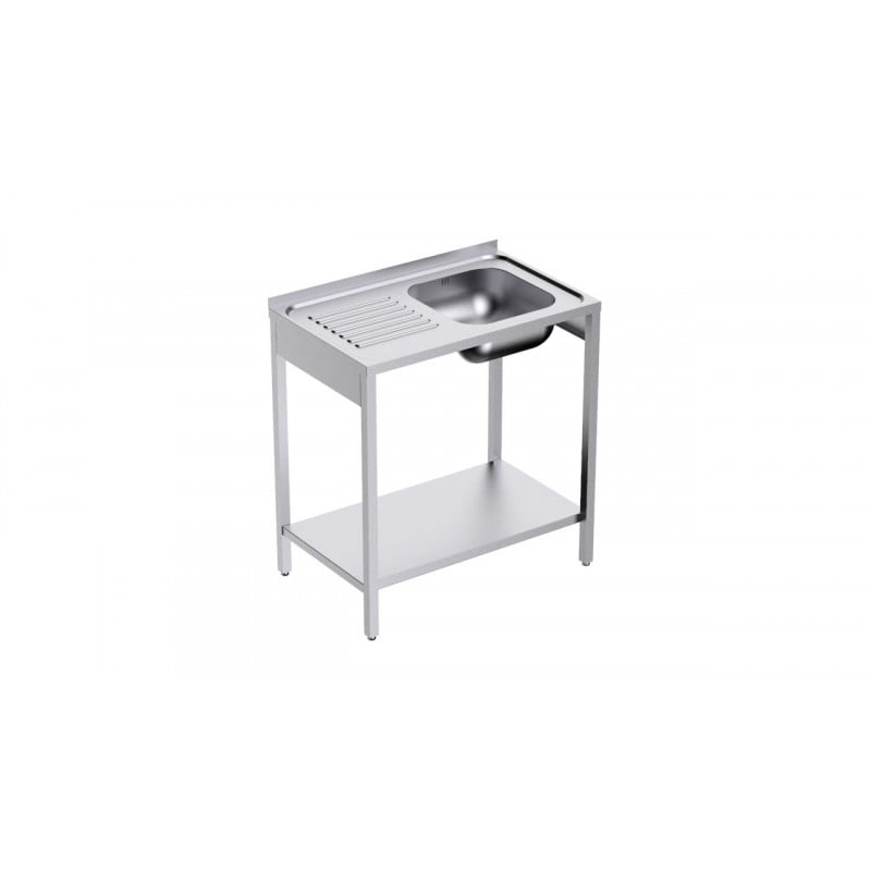 Tauchbecken 1 mit Regal und Abtropffläche links - L 1000 x T 500 mm - Aufbereitet