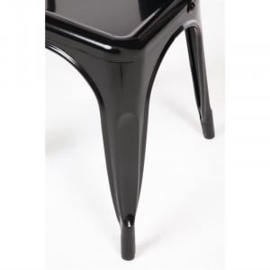 Stackable Steel Bistro Chairs - Black - Set of 4 - Bolero