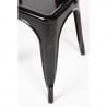 Stackable Steel Bistro Chairs - Black - Set of 4 - Bolero