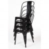 Stackable Steel Bistro Chairs - Black - Set of 4 - Bolero
