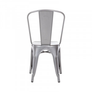 Chaises en Acier Gris Métallisé - Lot de 4 - Bolero