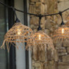 Outdoor Light Garland with Exotic Straw Lampshade - Hawai Light - Lumisky