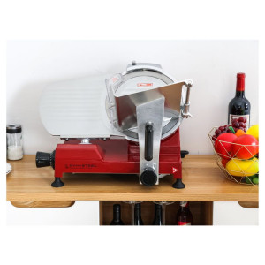 Schwerkraft-Schneidemaschine für Schinken Ø 220 mm 120 W Rot
