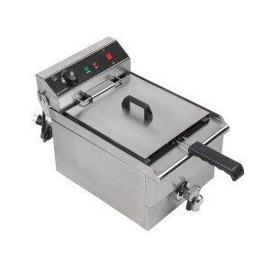 Professionelle Fritteuse 13 L 3000 W mit Ablass - Edelstahl