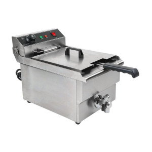 Professionelle Fritteuse 13 L 3000 W mit Ablass - Edelstahl