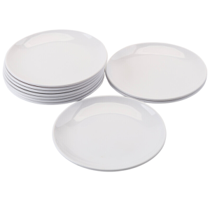 Round Melamine Plate Ø 17.7 cm White - Set of 10