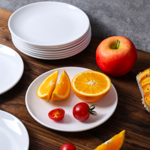Runder Melaminteller Ø 17,7 cm Weiß - Set von 10