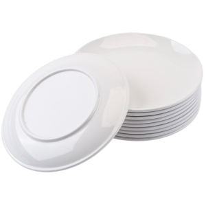 Round Melamine Plate Ø 17.7 cm White - Set of 10