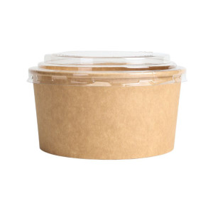 Kraft Salatschüssel mit PET-Deckel - 1000 ml - Set von 300