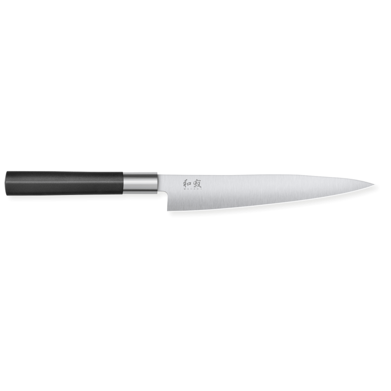 Flexible Sole Fillet Knife Wasabi Black KAI 18 cm - Blade made of polished stainless steel and ergonomic handle