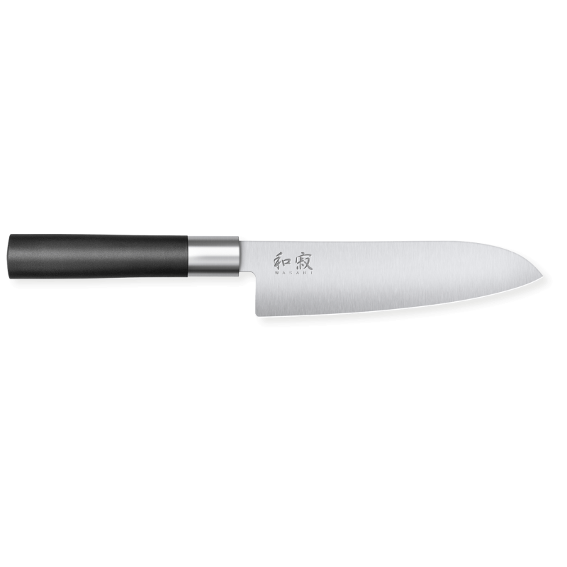 Messer Santoku Kai Wasabi Black 16,5 cm - Präziser und vielseitiger Schnitt