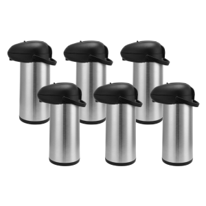 Thermoskanne mit Pumpe 5 L Edelstahl — Set von 6 CHR