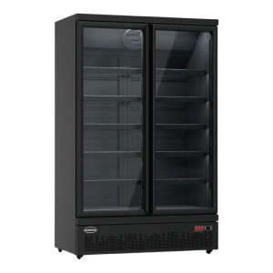 Positive Refrigerated Display Case 2 Doors Black - 1000L | CombiSteel