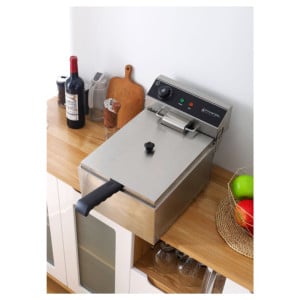 Professionelle Fritteuse 10 L 3000 W Edelstahl — Thermostat