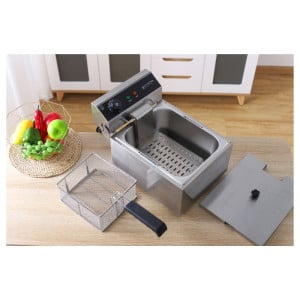 Professionelle Fritteuse 10 L 3000 W Edelstahl — Thermostat