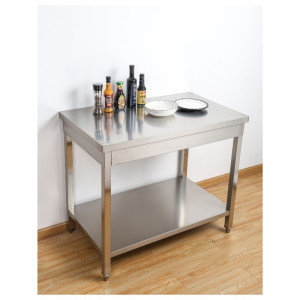 Table Inox avec Étagère - Robuste et Pratique