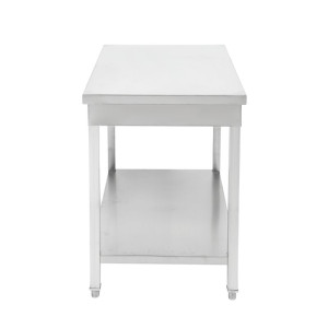 Stainless Steel Table with Shelf - D 600 mm - L 1600 mm - Dynasteel