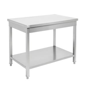 Edelstahltisch 1600 x 600 mm mit Unterregal — AISI 201
