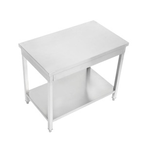 Edelstahltisch 1600 x 600 mm mit Unterregal — AISI 201